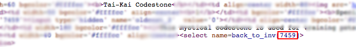 An example of finding an ID in your shop.